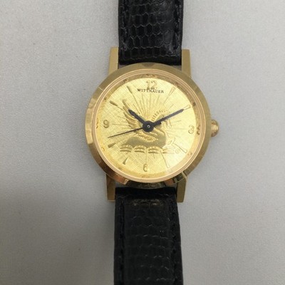Vintage Wittnauer Watch Women Gold Tone Pegasus 24mm Leather  display picture 3