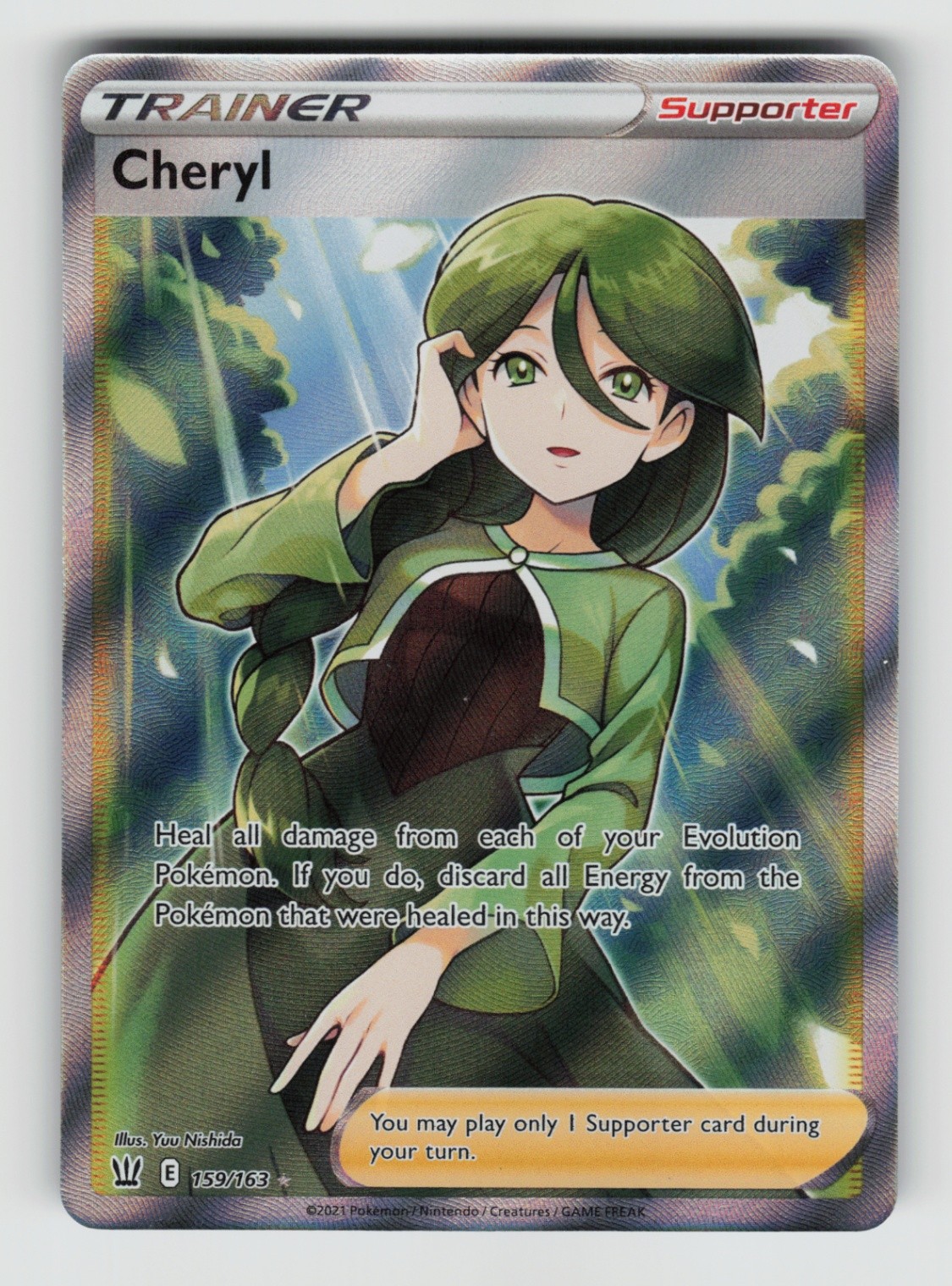 Pokemon - Cheryl (Full Art) - 159/163 SWSH05: Battle Styles - Ultra Rare - NM