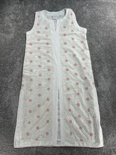 Gretchen Scott Dress Womens Large White Pink Cotton *