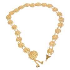 Stylish Chain Belt Gold/Silver Color Hollow Flower Ethnic Waist Chain Accessory