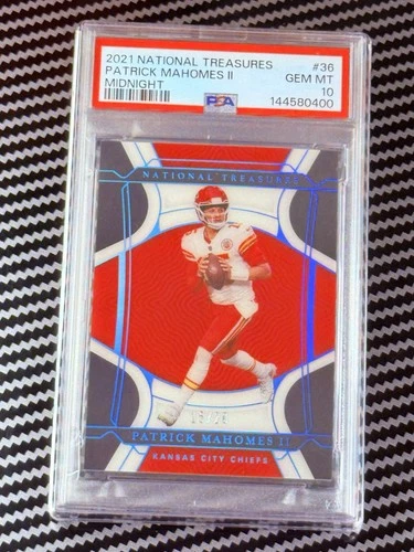 2021 National Treasures Patrick Mahomes “Midnight” Jersey #15/20🔥PSA 10-Pop1🔥