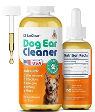 Ear Clear, Natural Dog Ear Cleaner and Infection Treatment for Dogs, Dog Drops f