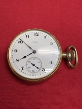 Antique 1911 Elgin G.F. Model 6 Grade 290 16s 7j Open Face Pocket Watch Runs Grt