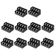 Terminal Blocks Double Row 4 Position 300V 15A 8.5mm Pitch Black 10 Pack