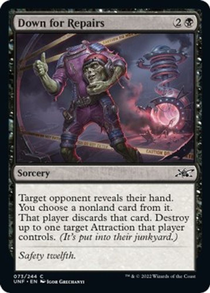 2022 Magic: The Gathering: Unfinity - Down for Repairs (#73, C, Lightly Played)