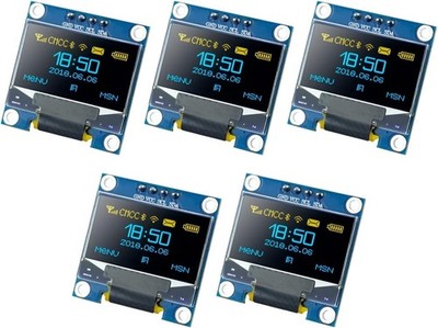 5 Pcs 0.96 Inch OLED I2C IIC Display Module 128x64 SSD1306 Blue Yellow 