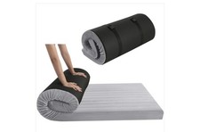 Memore Cool Foam Mattress Single Size, Roll-Up for Travel Velvet Light Grey