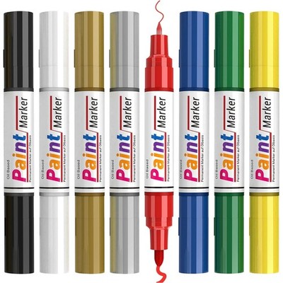 Permanent Marker  8 Farben Dual Tip Maker Malen Schreiben Kunst