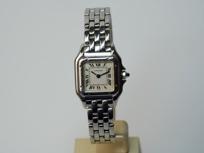 Cartier Panthere Small 1320 22mm Steel Quartz Ladies Watch Fresh Battery
