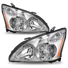 For 2004-2009 Lexus RX350 RX330 Halogen Chrome Pair Headlamps Headlights NOT HID