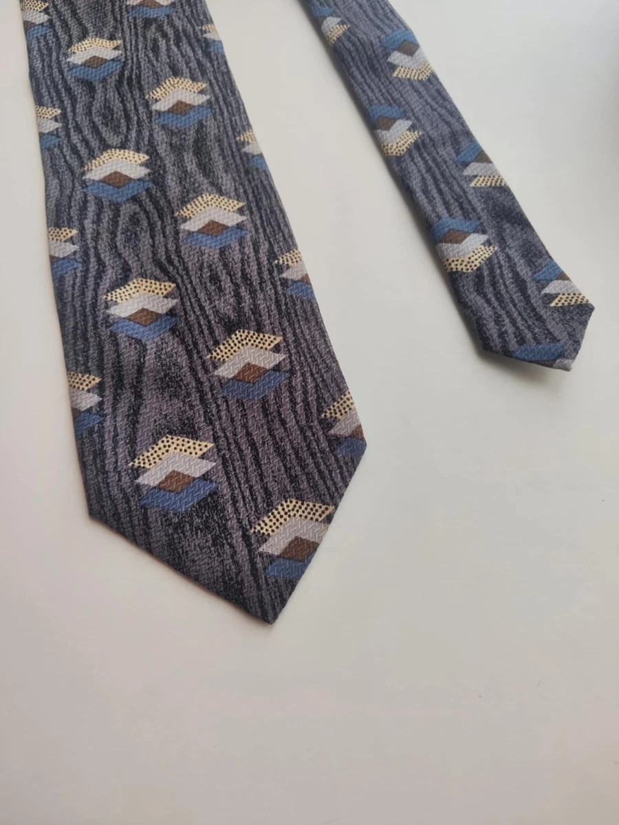 Cravatta In Seta TigerTie – Colore Turchese/Verde Opale/Nero Striato – Lunghezza 150 Cm, Larghezza 8 Cm