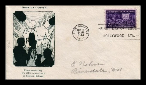 DR JIM STAMPS US COVER MOTION PICTURES 50TH ANNIVERSARY FDC SCOTT 926 MCINTYRE