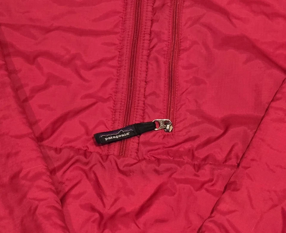 Vtg 90s Patagonia Puffball Pullover Jacket 1/2 Zip Made In USA Men's Small Red - Image 3 of 4