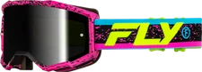 FLY RACING Zone Goggle Pink/Black/Hi Vis W/ Black Mirror/Smoke Lens 37-51528