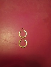 VINTAGE 14K Solid Yellow Gold Small Huggie Hoop Earrings - 15mm