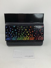 Kurt Geiger London Party Crystal Mini Envelope Clutch in Black & Rainbow [A2-4-7