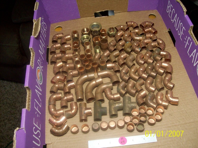 LOT OF 100 + COPPER SWEAT FITTINGS UNUSED NEW Old stock.