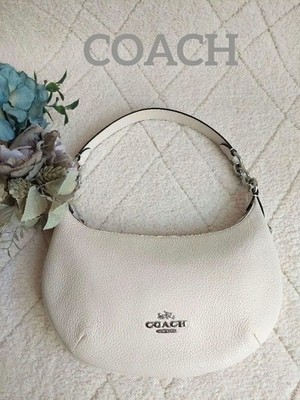 COACH Payton Leather Shoulder Bag White Authentic Women's Hobo Crossbody