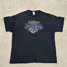NHRA Delta Apparel Shirt Men's XXL 2XL Black Tee Nitro Junkie Logo Racing Skull