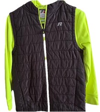 Russell Athletic Jacket Boys XL 14-16 Lime Green And Black Zipper