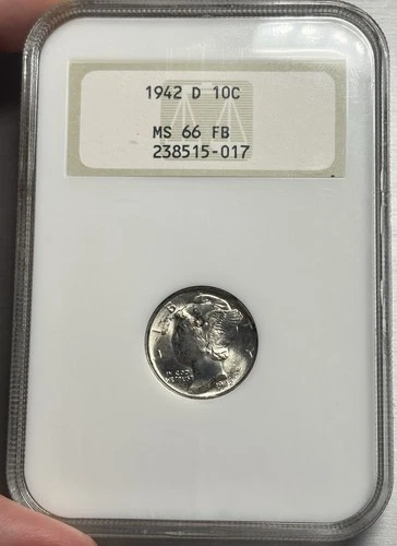 1942-D Mercury Dime MS66 FB NGC Old Fatty Older No Barcode Full Hologram! PQ