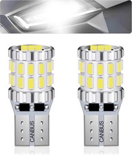 2PCS 194 LED Bulb White Super Bright Canbus 3014 30SMD W5W T10, for 12V License