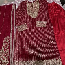 Pakistani Chiffon Fully Embroidered Salwar Kameez Bust 42
