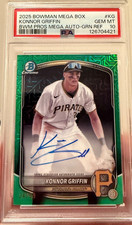 🔥 2025 Bowman KONNOR GRIFFIN Auto Prospects Mega Box Green Mojo /99 💎 PSA 10