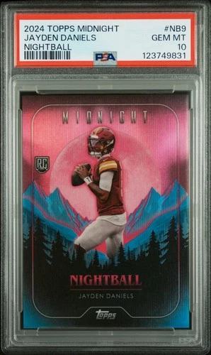 2024 TOPPS MIDNIGHT JAYDEN DANIELS NIGHTBALL #NB9 PSA 10