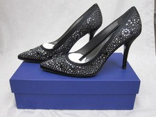 Gorgeous Stuart Weitzman NWT Black Crystal Shoes Heels Pumps SZ 5.5 M 675