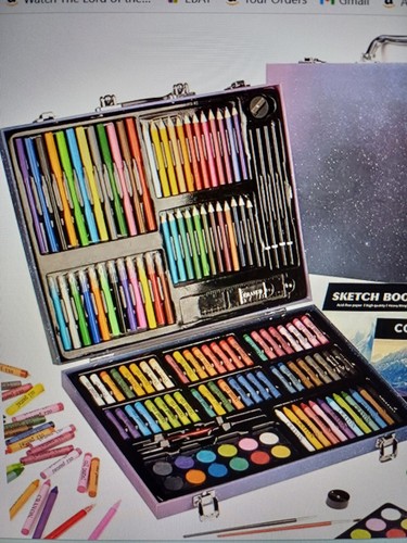 KINSPORY Art Set for Kids, 150 PCS Art Kits for Kids, Deluxe Painting Paper Box - Picture 6 of 6