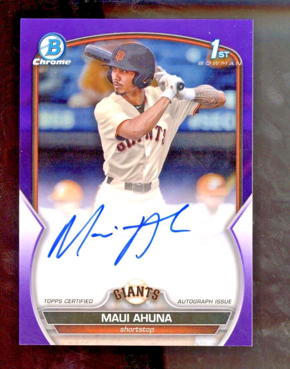2023 Bowman Draft Chrome Prospect Purple Refractor /250 Maui Ahuna #CDA-MAH Auto