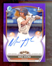 2023 Bowman Draft Chrome Prospect Purple Refractor /250 Maui Ahuna #CDA-MAH Auto