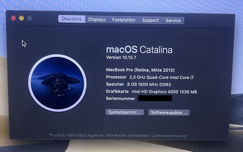 Apple MacBook Pro 15 / 8GB / 256GB SSD / 2.3GHz i7 / Microsoft Office / Catalina - Bild 3 von 10