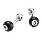 8 Ball Cufflinks Pool Billiards Snooker Black Gift Bag Sports Fan Wedding Groom