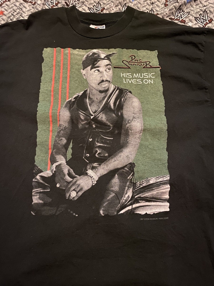 2PAC 90s vintage HIS MUSIC LIVES ON tシャツ Vintage 1997 Tupac Shakur His Music Lives On Rap Tee | eBay