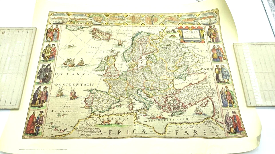Map of Europe: Recens Descripta à Guilielmo Blaeuw - Lithography of Antique Map - Image 2 of 4