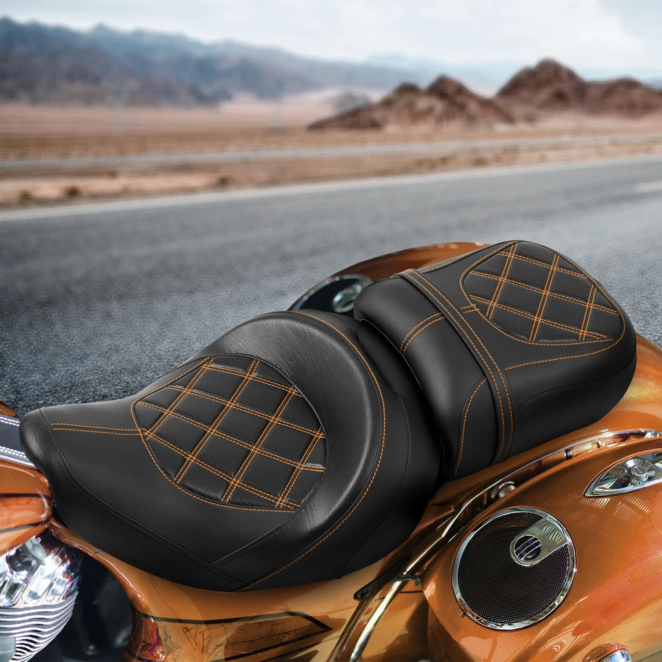 Asiento de dos plazas negro para conductor pasajero apto para Indian Chieftain Springfield 14-2023 Foto 3 de 4