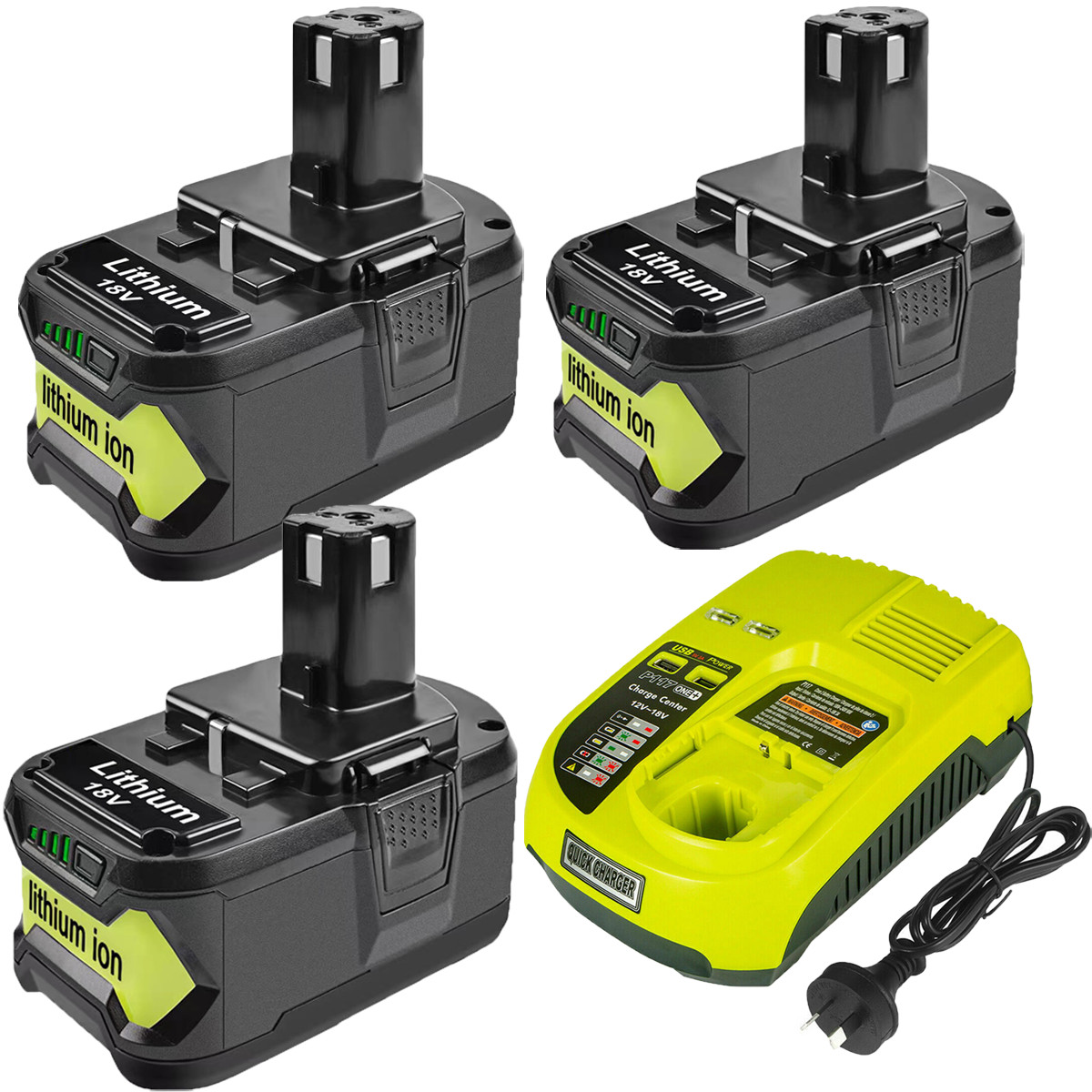 NEW 5.0Ah Battery/Charger For Ryobi 18V One+ Plus P108 Battery RB18L50 P105 P117