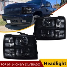 Smoke Lens Housing Headlights Black Fit For 07-13 Chevy Silverado 150025003500