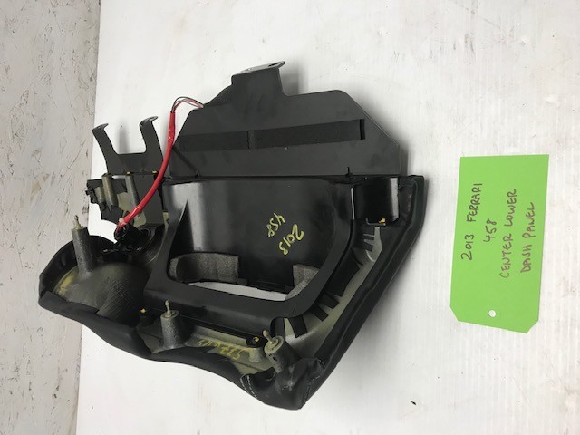 13 FERRARI 458 F142 OEM BLACK LEATHER CENTER LOWER DASH PANEL 10-15