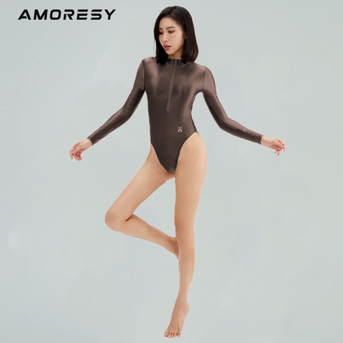 AMORESY Women Sexy Gitter Swimwear One Piece Swimsuit High Cut Leotards Holiday - Picture 23 of 23