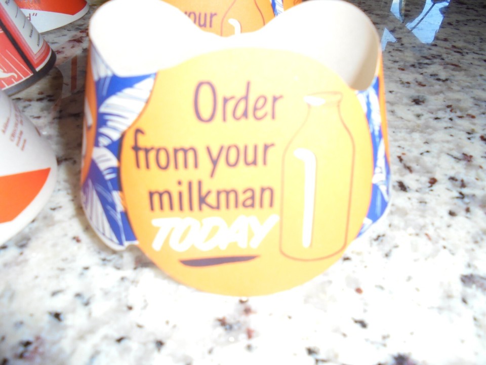 Vtg "16" 1950's milk bottle paper collars, fits over milk bottles.Milk