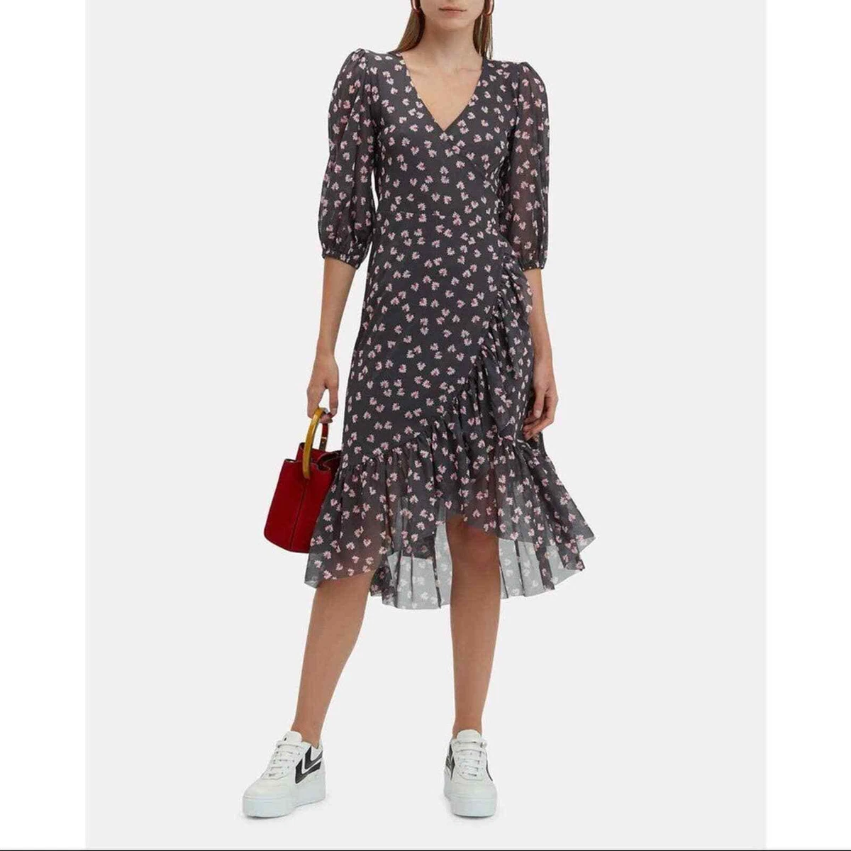 Tilden mesh wrap clearance dress