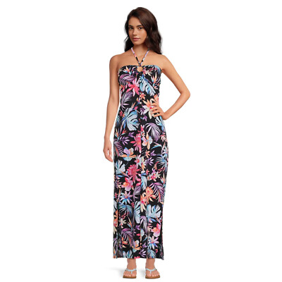 slim fit dress slacks Fluid Backless Halter Maxi Dress with Slit Detail main image 1