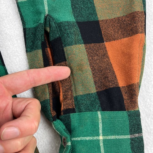 Vintage Pfeil Flanell Hemd Herren M (15-15,5) kariert Schlaufenkragen Wolle Nylon 50er 60er - Bild 7 von 12