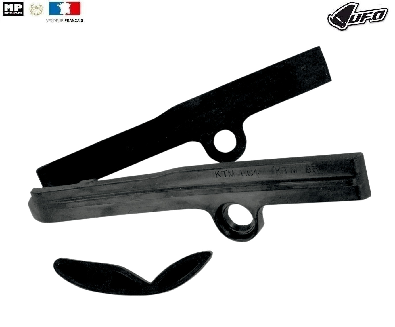 Patin de bras oscillant UFO noir KTM SX 85 protection de chaîne moto cross 2004-2014