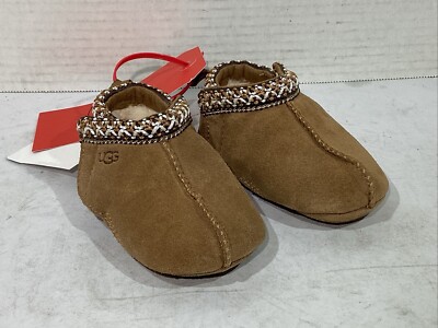 UGG Infant Size Small (2/3) Chestnut Suede Baby Tasman Slippers