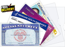 6 Pack Social Security Card Protector Sleeves/New Medicare Card Protector Slee..