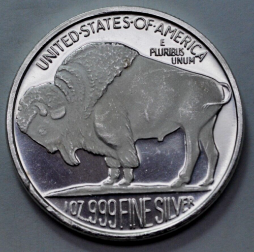 1 OZ 999 Silver Round Buffalo Indian Head Design Proof Bullion, No Reserve - 第 1/3 張圖片